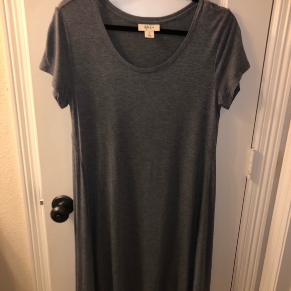 Plain grey Tshirt Dress - Picture 1 of 3